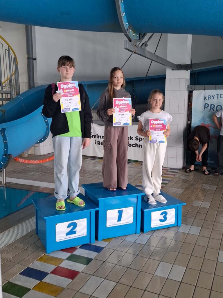 Zawody pływackie kursanci Szkoły Pływania CHAMPION na podium